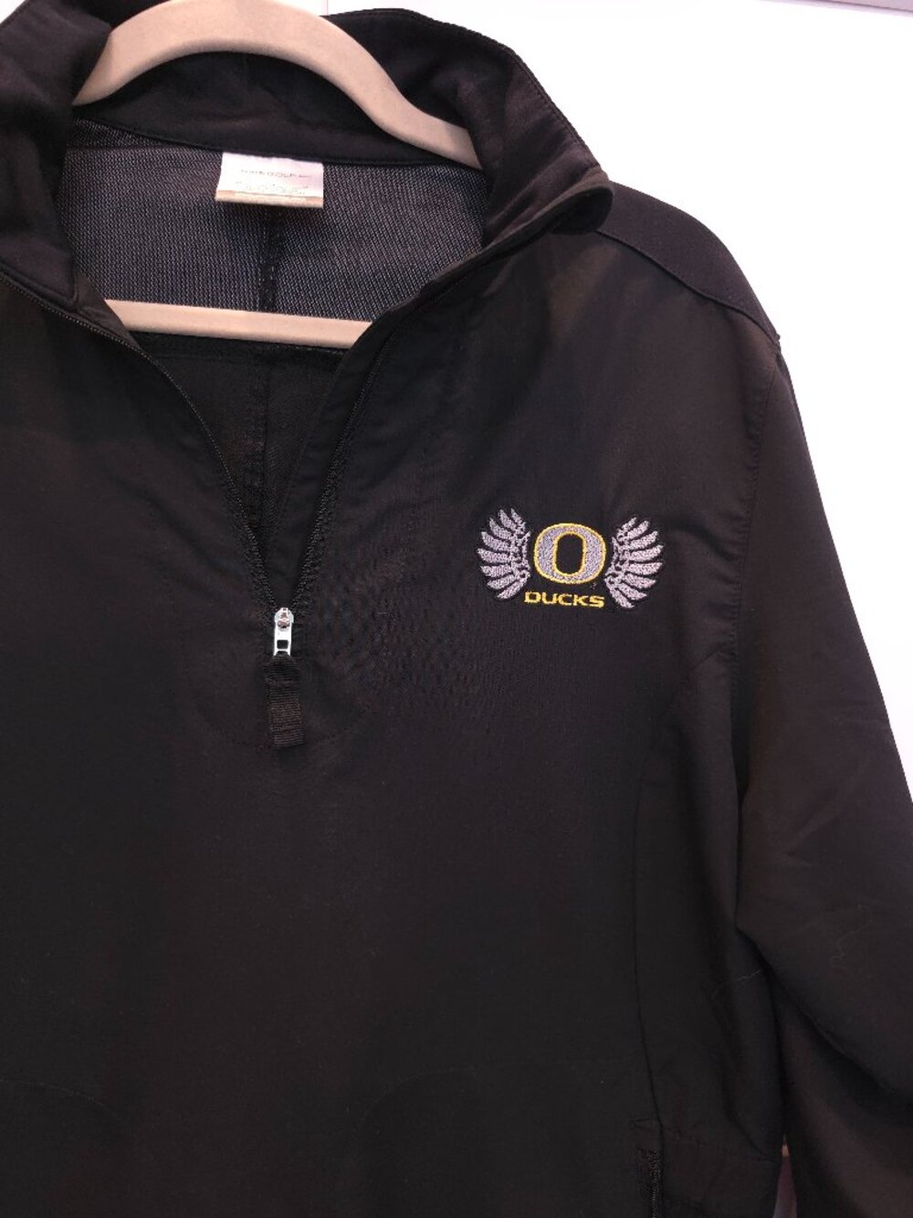 Embroidered Oregon Ducks Womens Nike Golf Half Zip Jacket Size Medium EUC